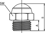 Schalldämpfer, Edelstahl, flach, G 1, SW 36 - bei HUG Technik ✓