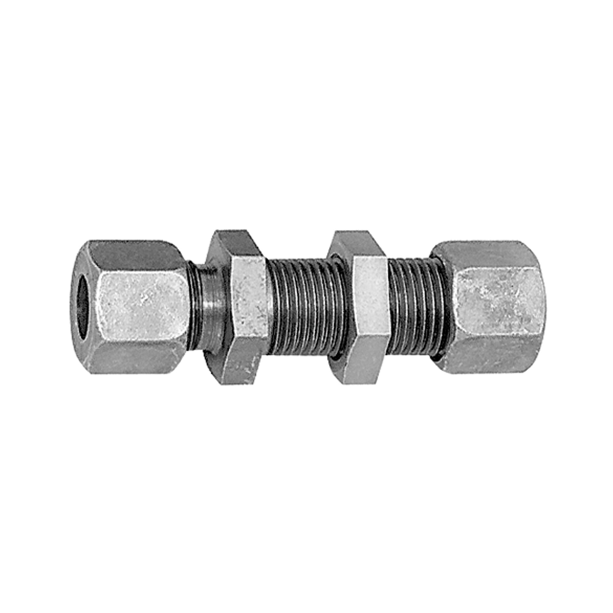 Gerade Schottverschraubung, Rohr-Außen-Ø 22 mm, Stahl verzinkt - erhältlich bei ☆ HUG Technik ✓
