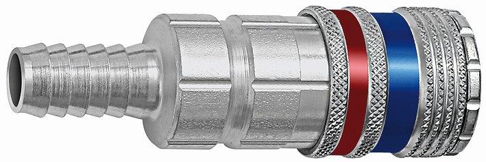 Sicherheitskupplung NW 7,6, Stahl/Messing verzinkt, Tülle LW 6 - bei HUG Technik ✭