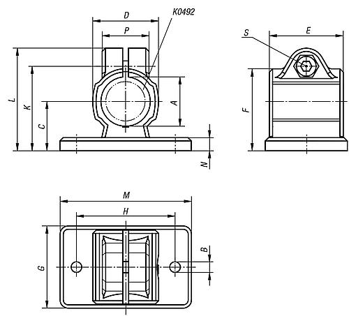 Rohrverbinder mit Flansch M=50 G=35 L=39,5 Thermoplast, Komp:Stahl, A=18 - K0479.18 - erhältlich bei ✭ HUG Technik ✓