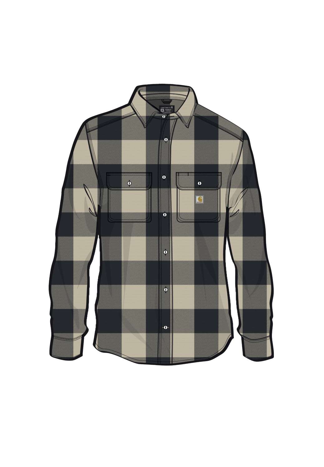carhartt® Herren Shirt »LONG-SLEEVE PLAID SHIRT« oat milk Flach  - bei HUG Technik ♡