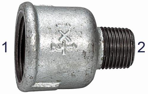 Reduziermuffe 246, IG/AG, Rp 3/8, R 1/4, Temperguss, schwarz - bei HUG Technik ✭