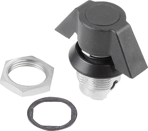 Drehriegel mit Knebelbetätigung Zink, abschließbar - K0525 - kommt direkt von HUG Technik 😊