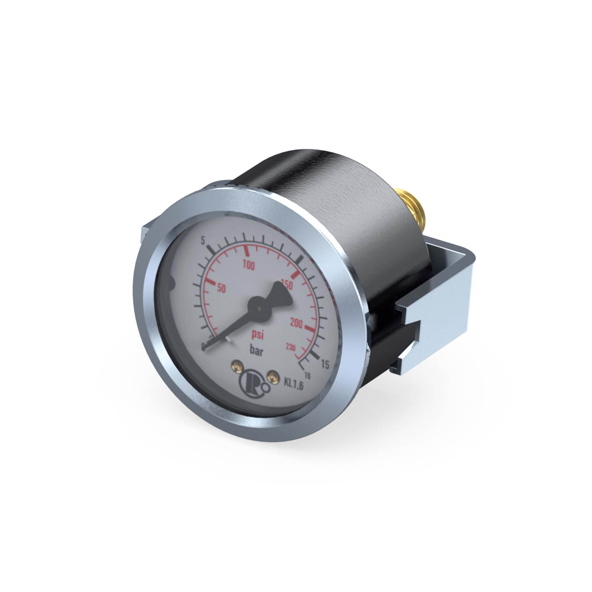 Standardmanometer Dreikantfrontring, G 1/8 hinten, 0 - 25,0 bar, Ø 40 - gibt’s bei HUG Technik ✓