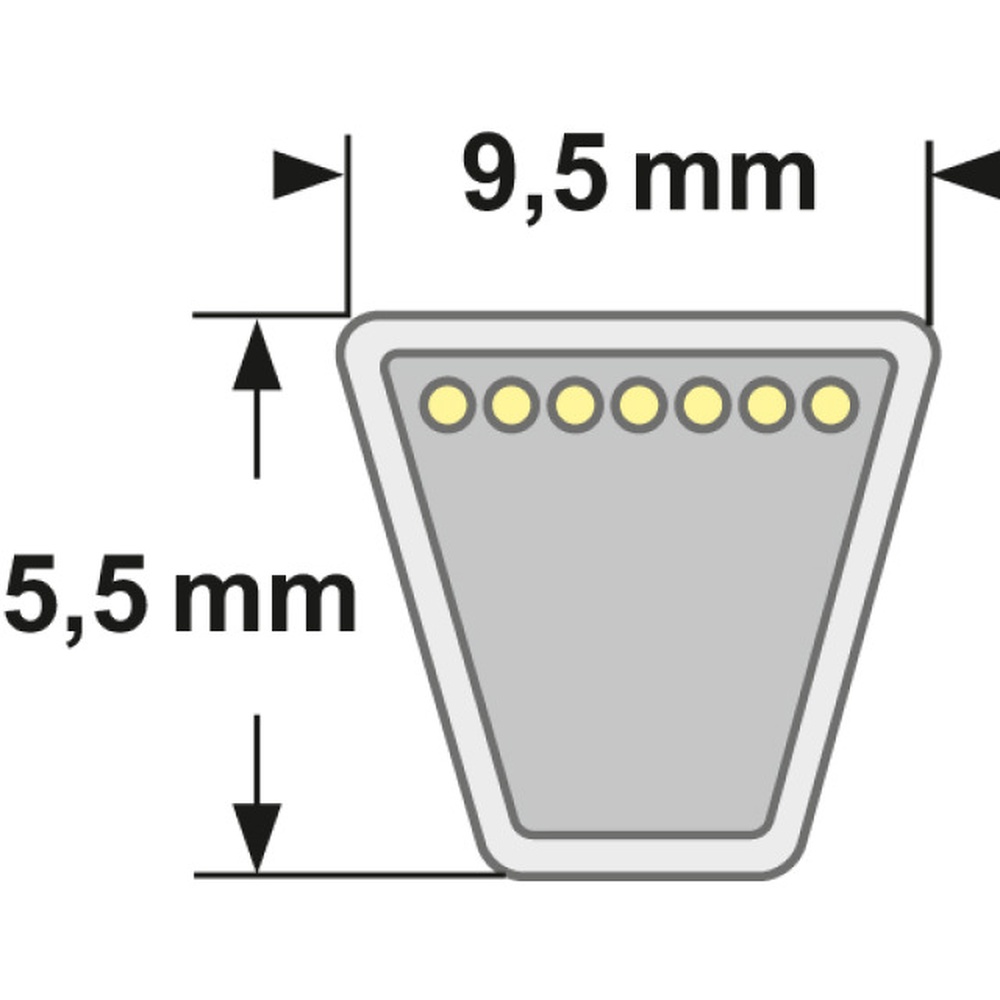Zeichnung zu Concar Kupplungsriemen Gardenpower 3L