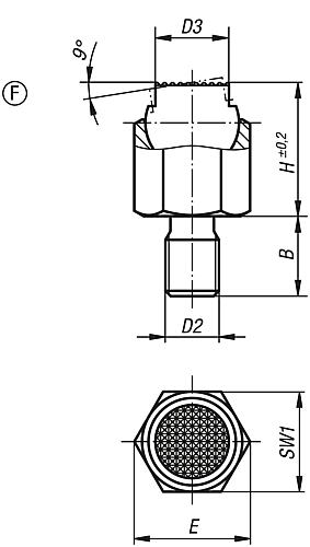 Pendelauflage selbsttätig Rückschw., L1=12, Form:F Stahl - K1164.308 - bei HUG Technik ✭