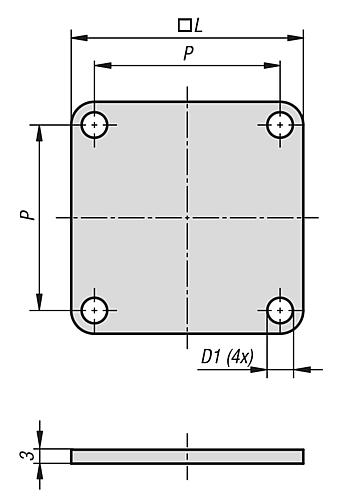 Unterlegplatte L=40 Edelstahl - K1073.40 - bei HUG Technik ✭