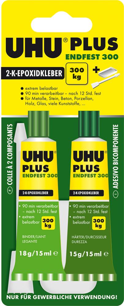 UHU® 2-Komponentenepoxidkleber PLUS ENDFEST 300 - bekommst Du bei HUG Technik ♡