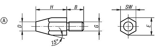 Fuß M06 H=10, Form:A Vergütungsstahl, SW=10 - K0296.06 - direkt von HUG Technik ✓