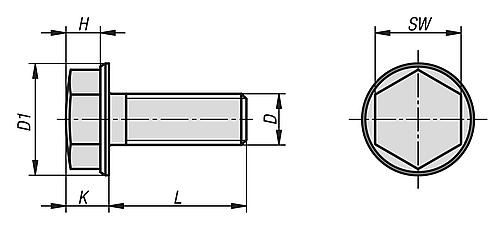 Sechskantschraube niedriger Kopf M03X12, SW=5,5, Edelstahl 1.4404 poliert - K1411.03X12 - erhältlich bei ♡ HUG Technik ✓