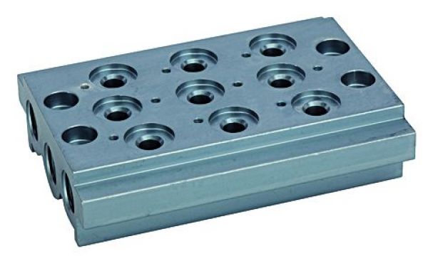 Mehrfach-Grundplatte, 4 Ventilpositionen, G 1/4 - gibt’s bei ☆ HUG Technik ✓