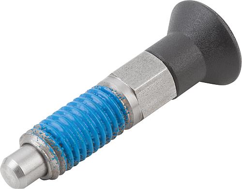 Arretierbolzen mit Gewindesicherung Gr.0 M06, D=4, Form: AP ohne Rastnut ohne Kontermutter, Edelstahl - K1098.191004060 - gibt’s bei HUG Technik ✓