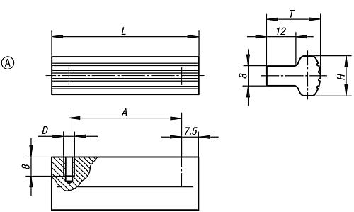Profilgriff, Form: A Aluminium, natur eloxiert - K0232.10301 - gibt’s bei HUG Technik ✓