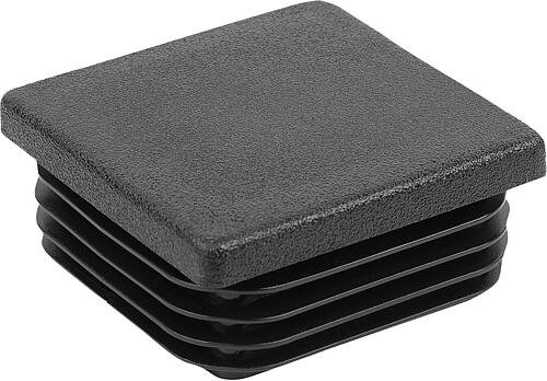 Verschlussstopfen für quadratische Rohre A=100, Form:B, Polyethylen schwarz - K0494.400001040