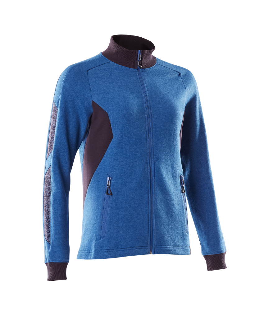 MASCOT® ACCELERATE Sweatshirt mit Reißverschluss  Gr. 2XL/ONE, azurblau/schwarzblau - direkt bei HUG Technik ✓