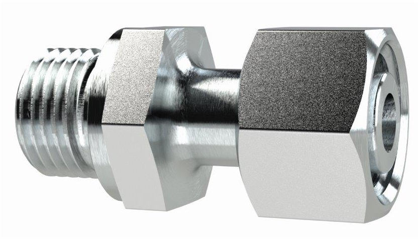 Einstellbare gerade Einschraubverschraubung, G 1 AG, Rohr-Außen-ø 25 mm, Stahl verzinkt - bei HUG Technik ☆