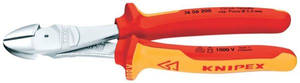 KNIPEX® Kraft-Seitenschneider VDE mit Mehrkomponenten-Griffen 180 mm - bei HUG Technik ☆