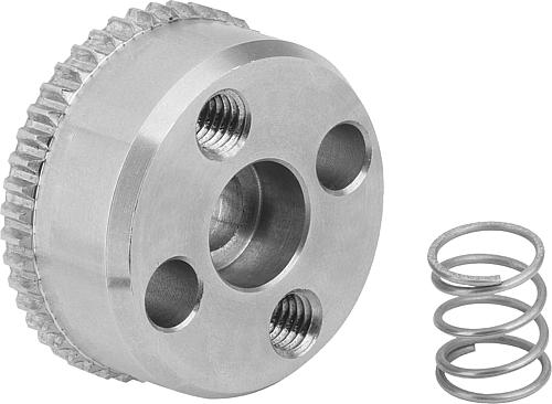 Rastelement mit Außenverzahnung, Form: H, D4=23, N=38, H=9,5, Edelstahl blank, Komp: Edelstahl - K1446.182338 - bei HUG Technik ✭