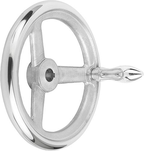 Handrad mit Nut D1=100 Aluminium, Komp: Aluminium, D2=10 - K0160.5100X10 - direkt bei HUG Technik ✓ Handrad mit Nut D1=100 Aluminium, Komp: Aluminium, D2=10 - K0160.5100X10 - direkt bei HUG Technik ✓