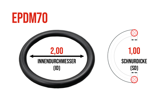 Präzisions O-Ring 2,00 x 1,00 mm EPDM70 - bei HUG Technik ☆