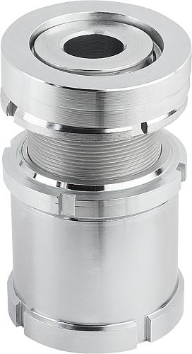 Höhenverstell-Element mit Kontermutter H=102 Vergütungsstahl, D2=58, D=17,5 - K0119.2316 - bei HUG Technik ♡
