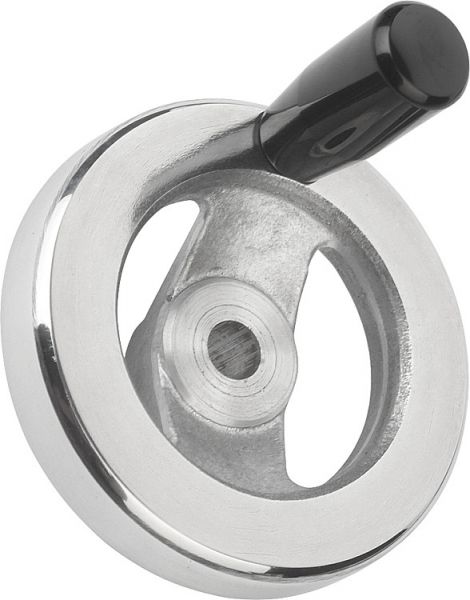 2-Speichen-Handrad mit Nut D1=100 Aluminium, Komp: Duroplast, D2=10 - K0162.3100X10 - bei HUG Technik ✭ 2-Speichen-Handrad mit Nut D1=100 Aluminium, Komp: Duroplast, D2=10 - K0162.3100X10 - bei HUG Technik ✭
