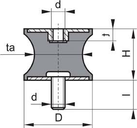 Gummi-Metall-Element IG x AG, tailliert - erhältlich bei ✭ HUG Technik ✓