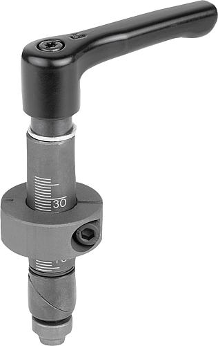 Spannbolzen Form:B mit Klemmhebel, D=16, H=109, Stahl brüniert - K1503.0116 - bei HUG Technik ♡