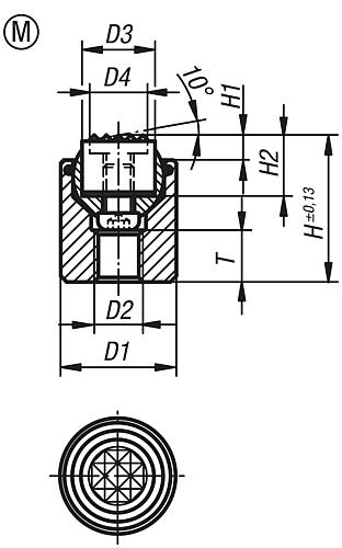 Pendelauflage mit O-Ring M06 D1=17, Form:M Vergütungsstahl, auswechselbare Einsätze, Komp:Vergütungsstahl - K0285.917X022 - bei HUG Technik ☆