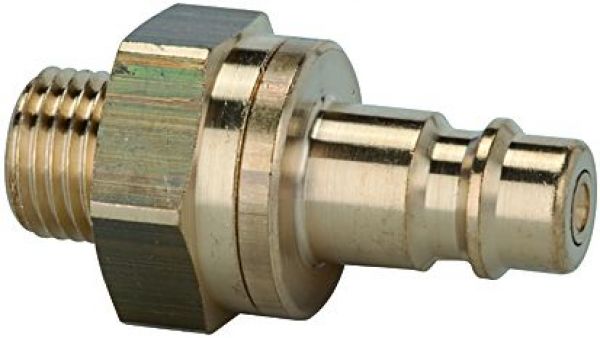Nippel für Kupplungen NW 7,2,-7,8, beidseitig absperrend, Messing blank, G 1/8 AG - direkt bei HUG Technik ✓