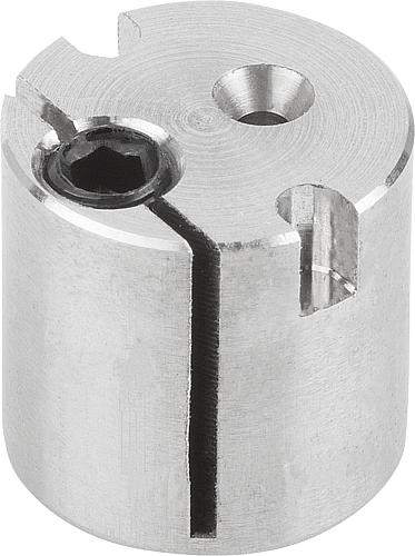 Produktbild Aufnahme exzentrisch D=10 H=9,8 Edelstahl, mit Zentrierbohrung, SW=2 - K1292.101 - bei HUG Technik ✓