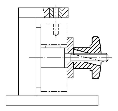 Kreuzgriff mit Schnellspannfunktion M06 D1=30 Grauguss - K0683.06 - bei HUG Technik ✭