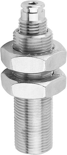 Arretierbolzen mit Pneumatikzylinder Gr.2 M20X1,5, H=10, D=6, Edelstahl gehärtet, Komp: Edelstahl - K1116.01206010 - gibt’s bei HUG Technik ✓