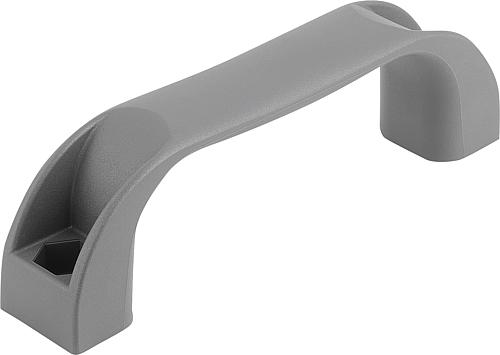 Bügelgriff antibakteriell Kunststoff, grau RAL7015, A=117 ±0,5, D=9 - K0190.1211708144