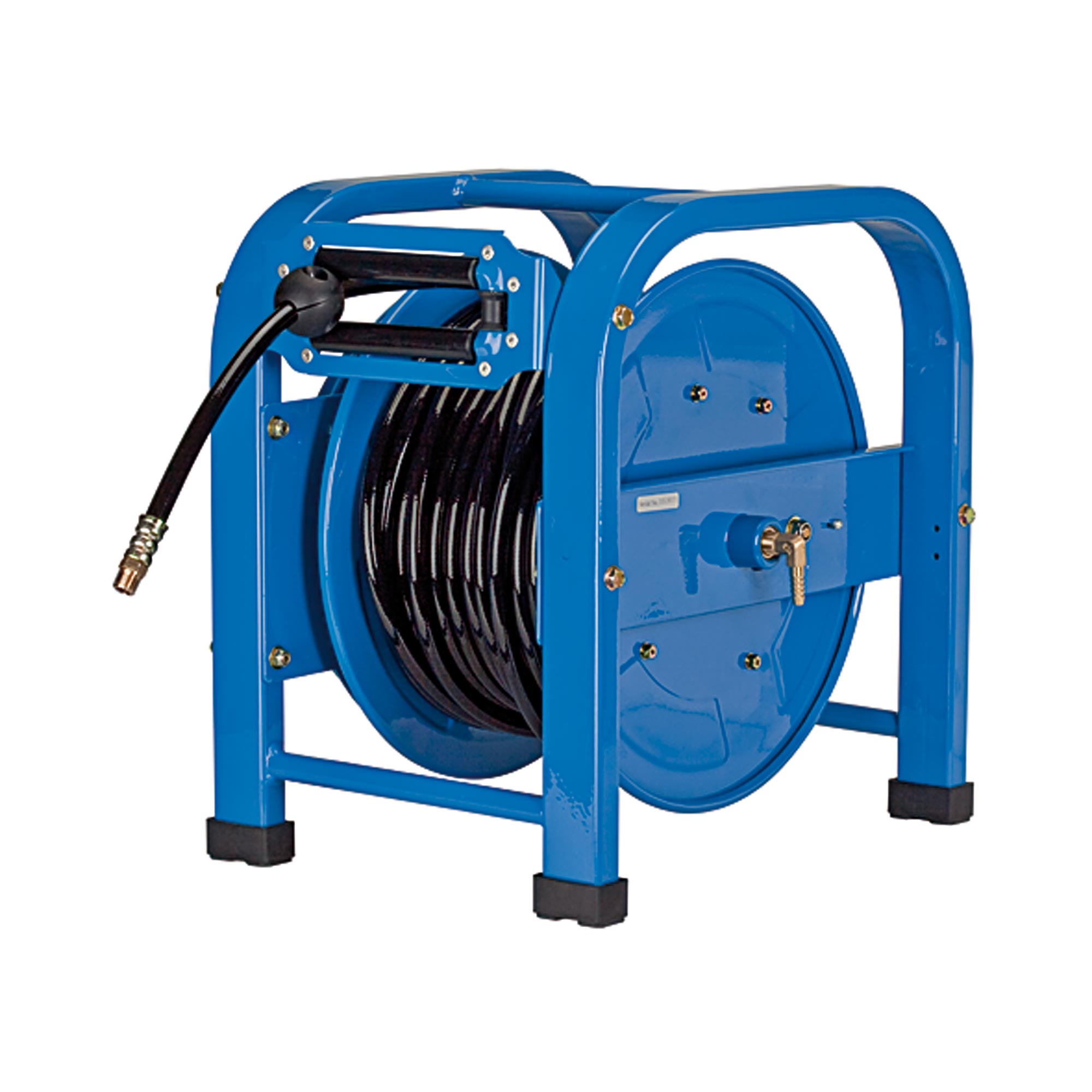 Schlauchaufroller, mobiler Einsatz, PU-Schl. ø 12x8, G 3/8, 50 m - gibt’s bei HUG Technik ✓