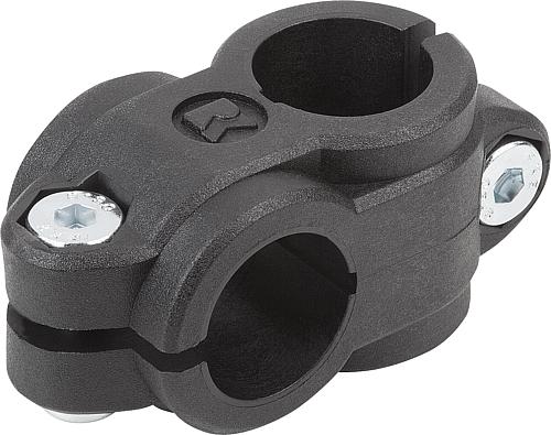 Rohrverbinder Kreuzstück Thermoplast, Komp:Stahl, A=18, B=18 - K0472.1818 - bei HUG Technik ✭