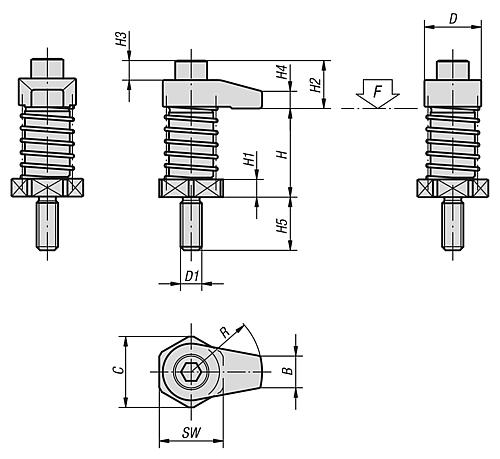 Spannhaken mit Bund M08 - K0015.08020 - erhältlich bei ✭ HUG Technik ✓