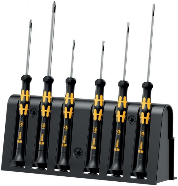 Wera® Elektroniker-Schraubendrehersatz + Rack, 6-teilig 1578 A/6 ESD - direkt bei HUG Technik ✓