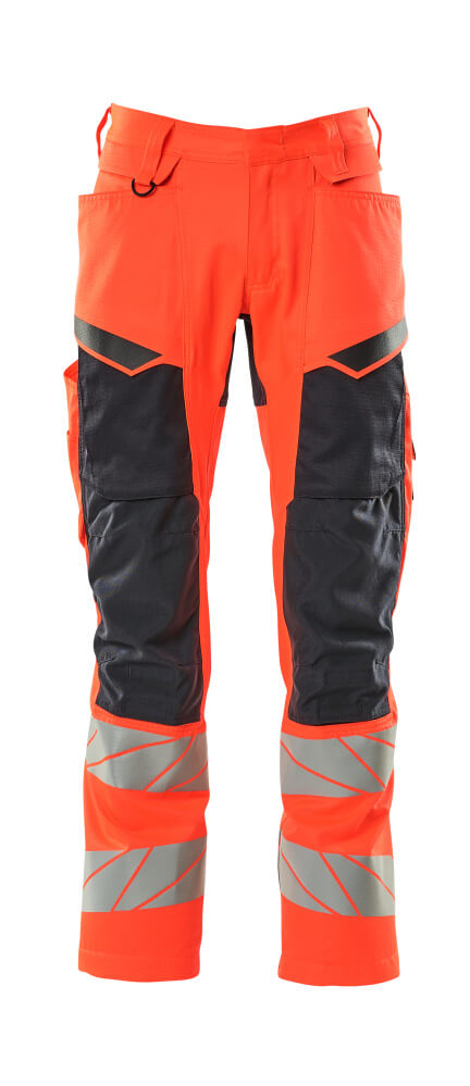 MASCOT® ACCELERATE SAFE Hose mit Knietaschen  Gr. 76/C46, hi-vis rot/schwarzblau - kommt direkt von HUG Technik 😊