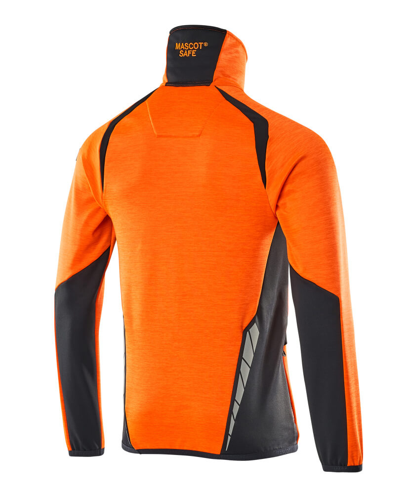 MASCOT® ACCELERATE SAFE Fleecepullover mit kurzem Reißverschluss  Gr. 2XL, hi-vis orange/schwarzblau - erhältlich bei ✭ HUG Technik ✓