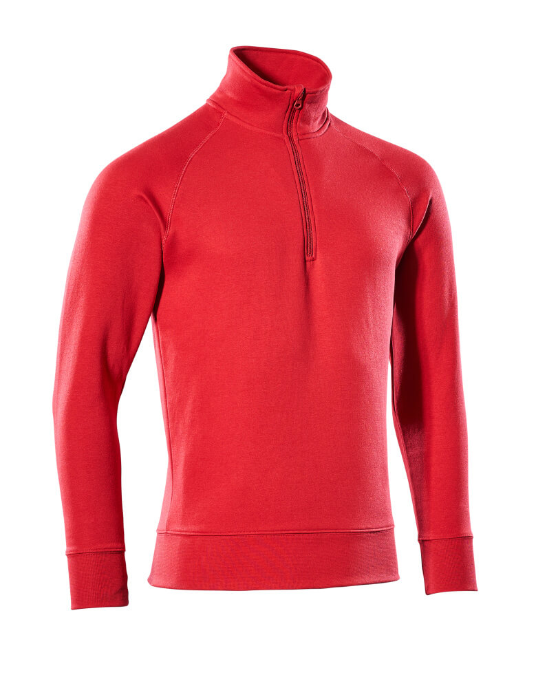 MASCOT® CROSSOVER Sweatshirt mit kurzem Reißverschluss »Nantes« Gr. 2XL, rot - direkt von HUG Technik ✓