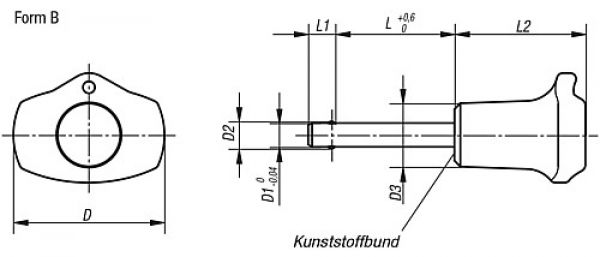 Kugelsperrbolzen, Form: B, D1=5, L=15 - K0363.13805015 - bei HUG Technik ☆