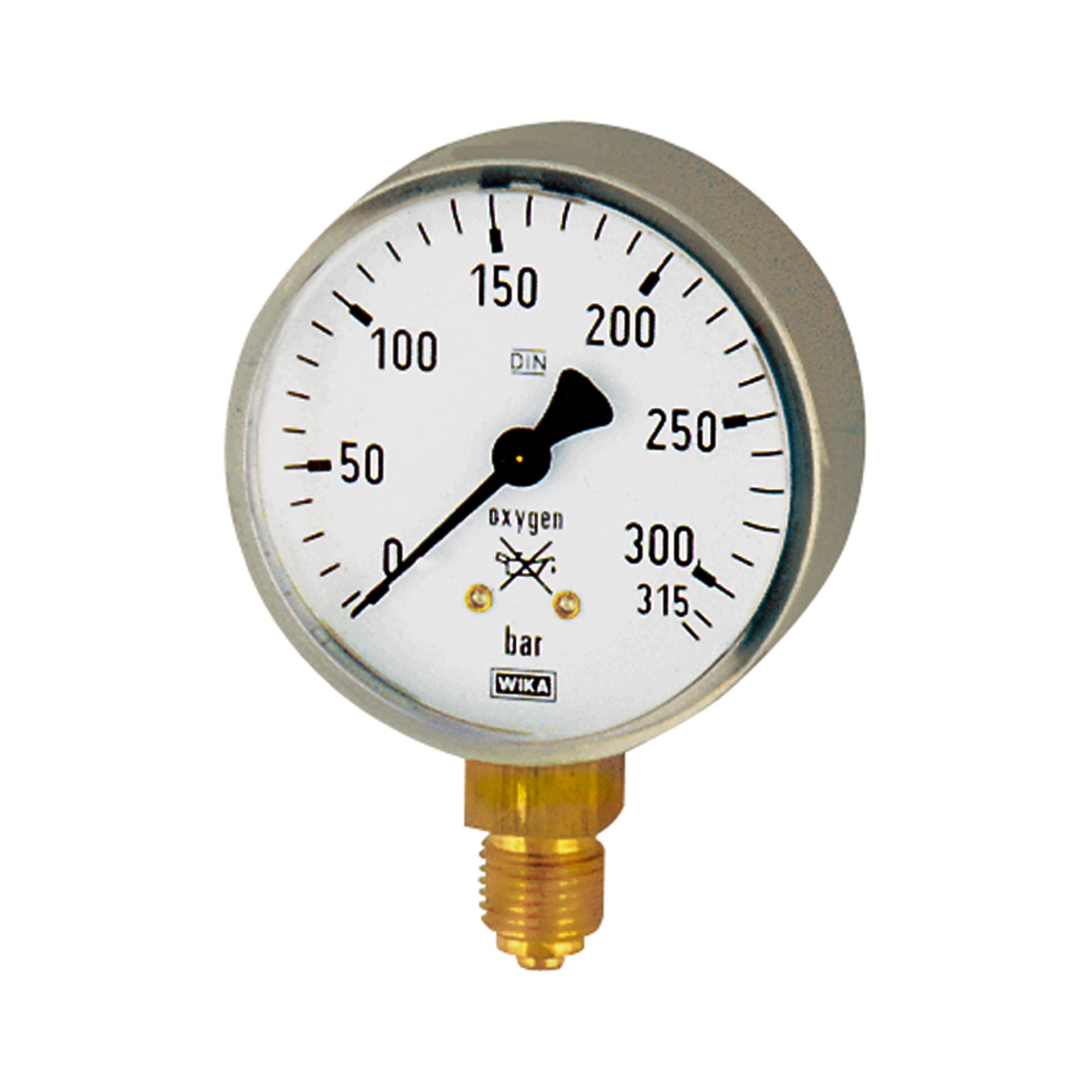 Manometer Sauerstoff, G 1/4 radial unten, 0 - 400 bar, Ø 63 mm - direkt von HUG Technik ✓