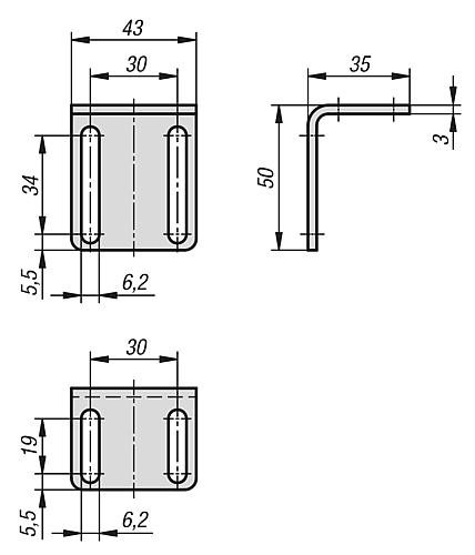 Befestigungswinkel für Magnetverschluss Stahl, verzinkt - K1295.9503543 - erhältlich bei ✭ HUG Technik ✓