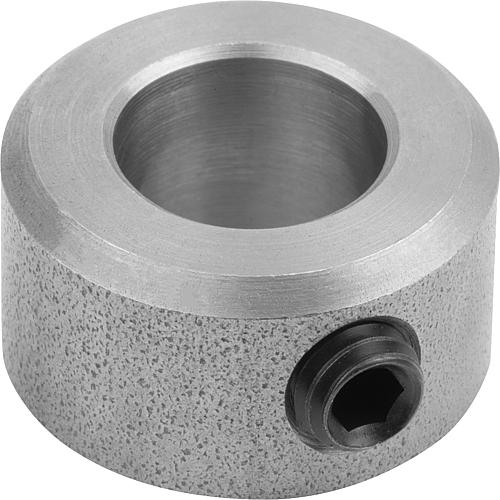 Stellring DIN705, Form:E Gewindestift mit Innensechskant, Stahl blau-passiviert 100X140, B=25 - K0406.310003 - gibt’s bei HUG Technik ✓
