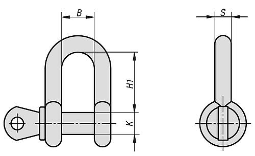 Schäkel gerade, FT=1000 - K1059.0100011 - bei HUG Technik ✓