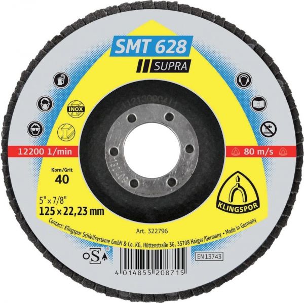 KLINGSPOR Schleifmopteller SMT628 115 mm K 40 gerade - direkt bei HUG Technik ✓