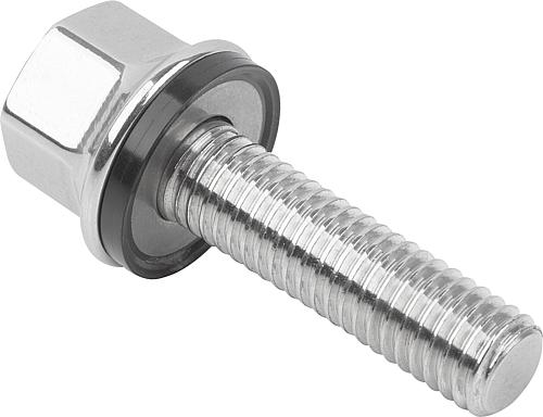 Schraube mit Dicht- und Unterlagscheibe M04x10, Form: A ohne Schaft, Edelstahl 1.4404 poliert, Hygienic Usit®, Komp: 70 - K1595.041X10 - bei HUG Technik ♡