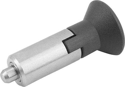Arretierbolzen ungehärtet Gr.0, Form: M Edelstahl, Komp: Thermoplast, D1=10, D=4 - K0346.12004 - bekommst Du bei HUG Technik ♡