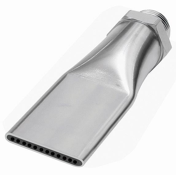 Flachdüse, lärmarm, 1/2 - 27 UNS, Messing vernickelt, Düsenbreite 29,0 mm - bekommst Du bei HUG Technik ♡